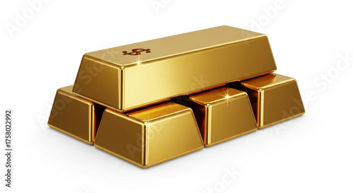 Shiny gold bars stacked on top of each other