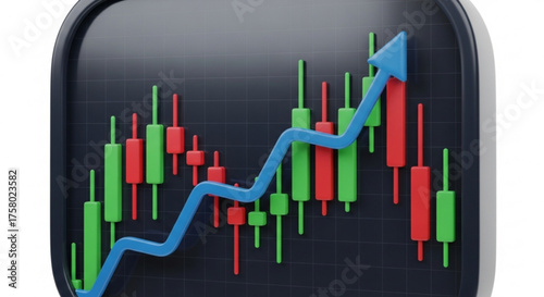 Financial chart with upward trend, indicating growth