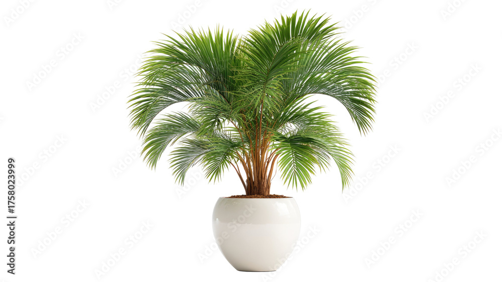 Obraz premium palm tree in pot isolated on white background