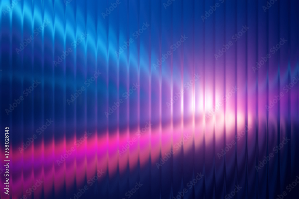 Obraz premium Futuristic Glass Wave Background | Neon Light Reflection Abstract Design, Digital Gradient Motion Texture
