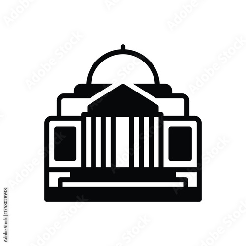 Black solid icon for supreme court