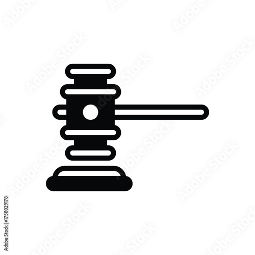 Black solid icon for court gavel