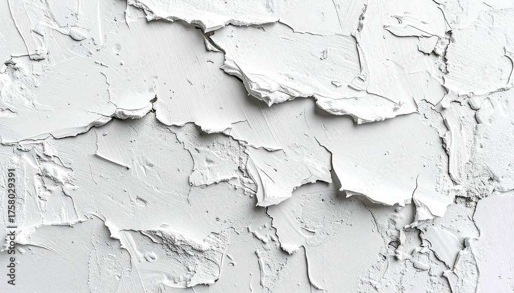 Obraz premium Textured White Surface with Peeling Plaster and Shadow Play