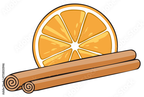 Sweet Citrus Spice Arrangement Fresh Orange Slice With Warm Cinnamon Sticks