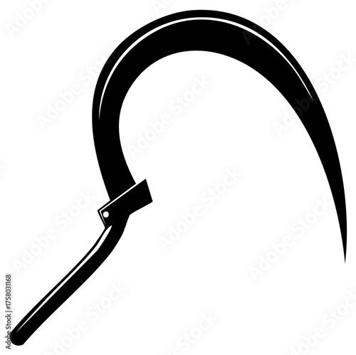 Vector Illustration of Farming Tool Sickle, Manual Agricultural Equipment for Harvesting Crops