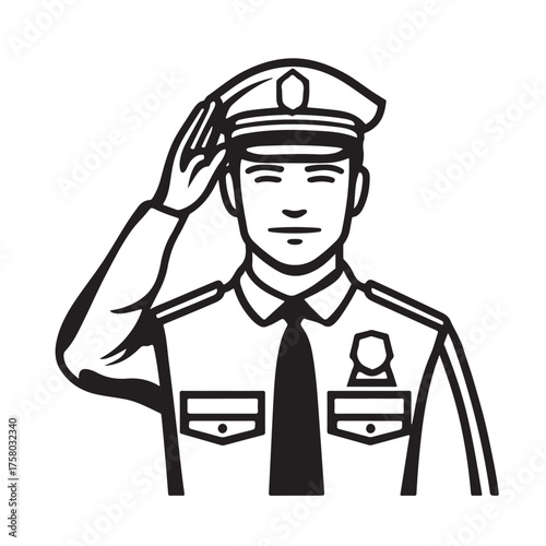 saluting army soldier Silhouette