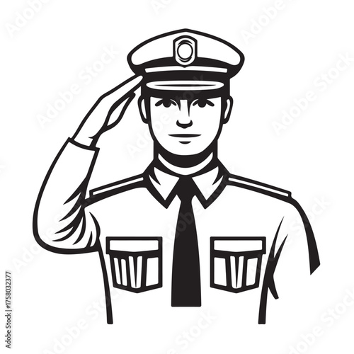 saluting army soldier Silhouette