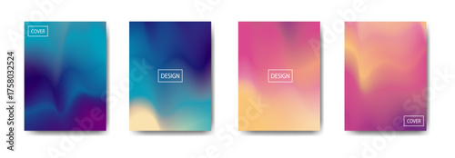set of abstract background with beautiful gradation color, Vibrant Gradient Backgrounds for Covers and Designs