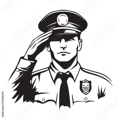 saluting army soldier Silhouette