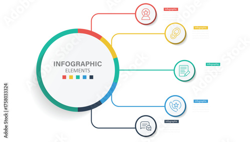 Modern Infographic Vector Futuristic Template. Can be used for process diagram, presentations, workflow layout, banner, flow chart, info graph. Vector illustration.