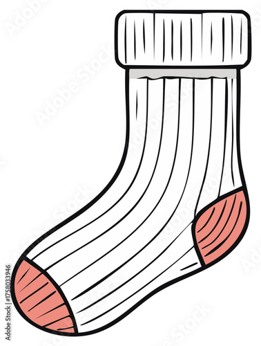 Cozy ribbed sock with patterned toe and heel for warmth and comfort