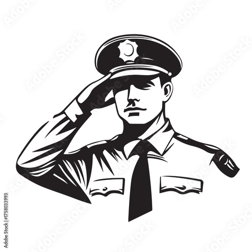 saluting army soldier Silhouette