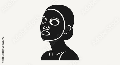 Stylized silhouette of a person wearing a face mask