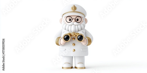 3D Cartoon Occupation Illustration A playful character holds binoculars, ready for an adventure and exploration.