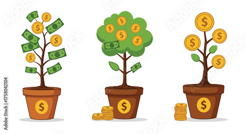 Money grows on trees a visual representation of financial growth