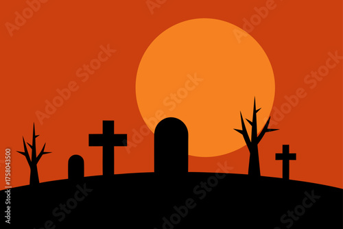 graveyard with fog and bats