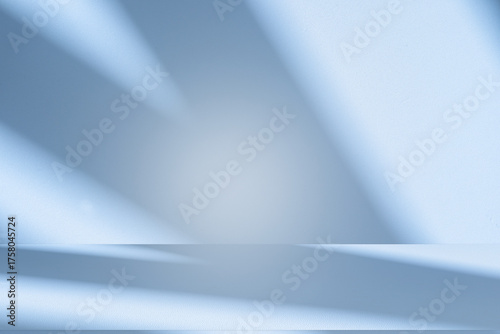 Wallpaper Mural Wall interior background, studio and backdrops show products.with shadow from window color white and blue background for text insertion and presentation product	 Torontodigital.ca