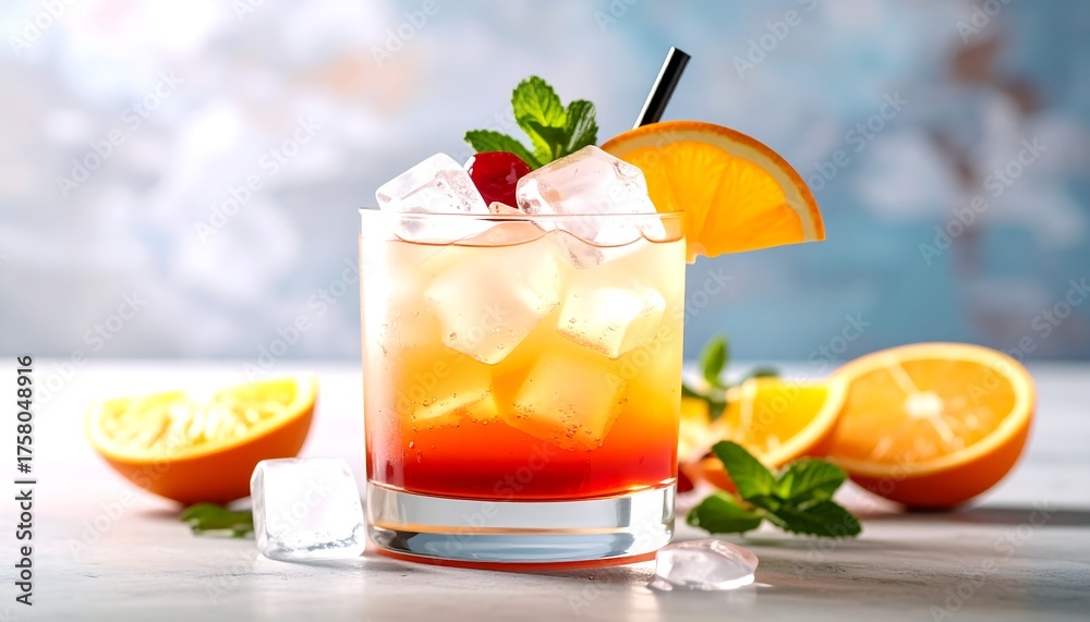 Fototapeta premium Refreshing orange cocktail