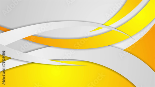 Yellow and grey waves minimal abstract elegant background