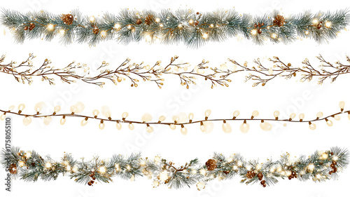 String of colorful christmas lights isolated on transparent background glowing multicolored bulbs festive illumination high resolution png for holiday and new year decoration