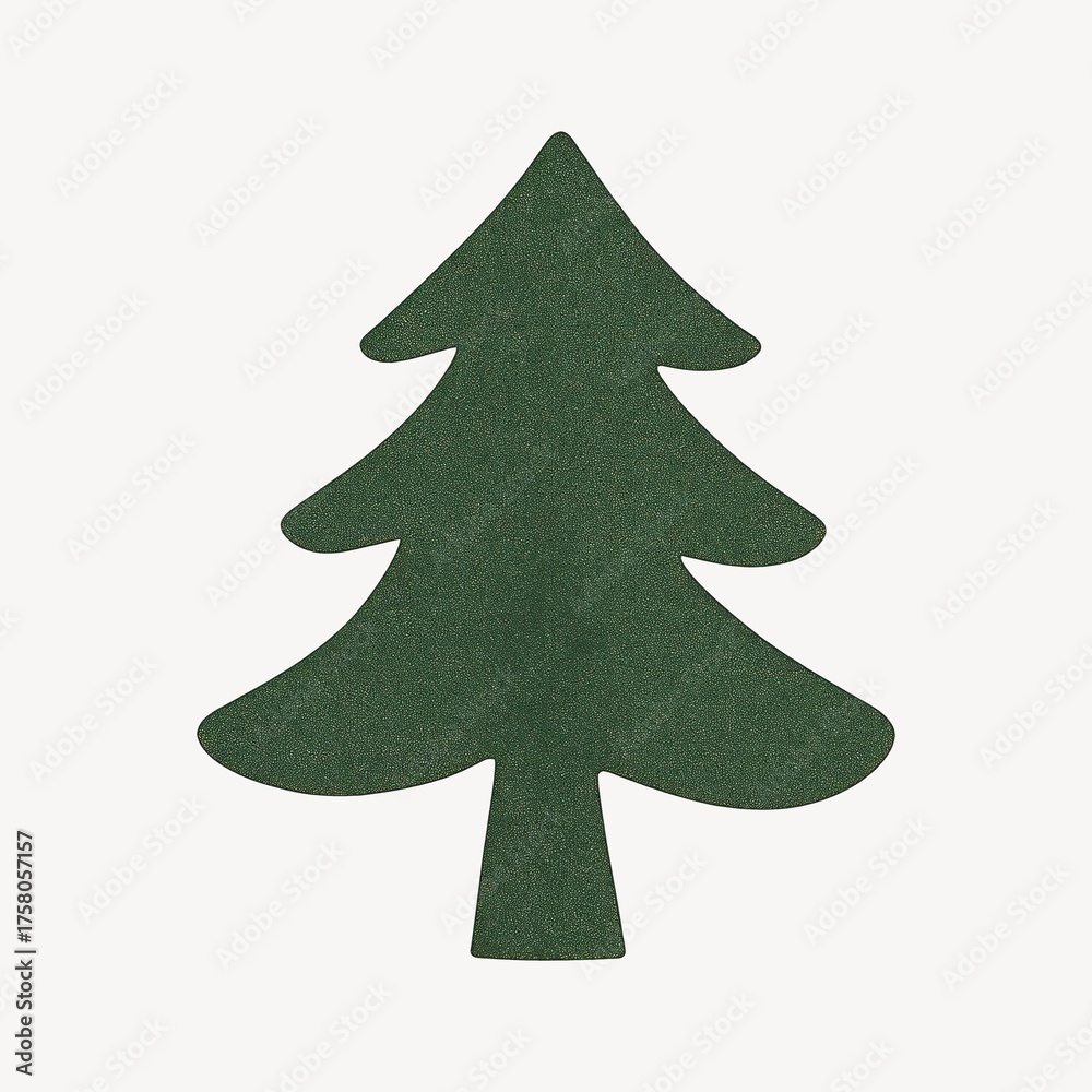 Fototapeta premium Simple green Christmas tree silhouette.
