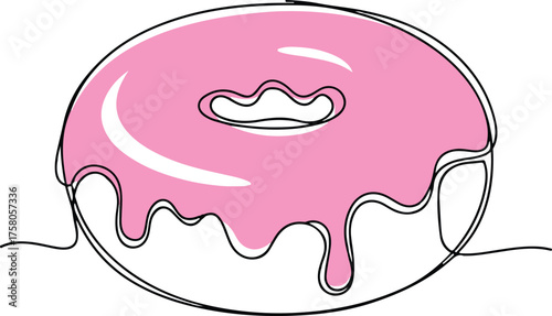 Minimalist One Line Drawing of a Sweet Treat