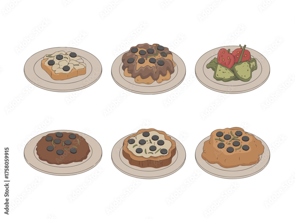 Fototapeta premium Variety of delicious sandwiches and appetizers arranged on plates beautifully
