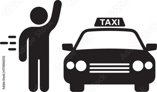 Person hailing taxi for transportation service