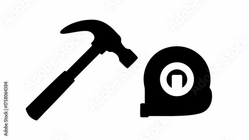 Essential tools for home improvement projects hammer and measuring tape ready for DIY renovation