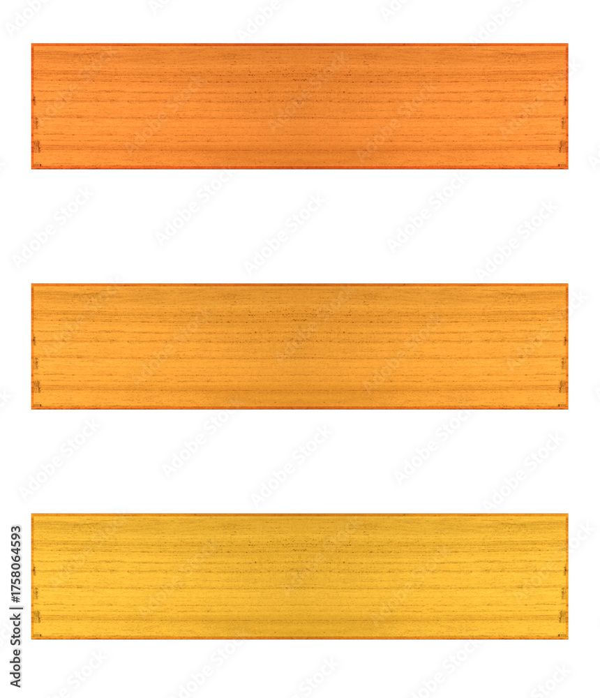 Naklejka premium Horizontal exotic wood of orange, mandarine, banana tree. Mordanted boards, medium height size.