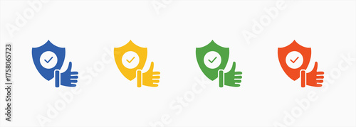 Reliability Icon Style Color Multiple Collection Set