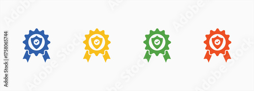 Authenticity Icon Style Color Multiple Collection Set