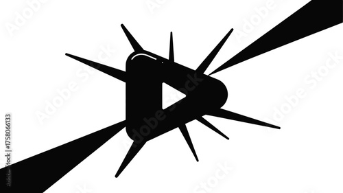 Dynamic abstract triangle with sharp radiating lines symbolizing energy and motion