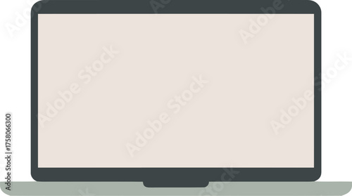 Sleek modern laptop with blank screen, ready for content creation and digital work.