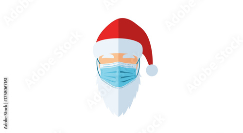 Santa claus wearing a protective face mask during christmas season.