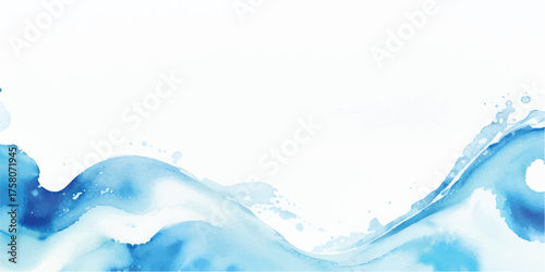 Watercolor wave illustration abstract blue water background perfect for summer designs and aquatic themes