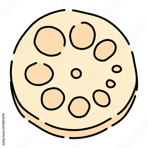 スライスした蓮根のイラスト2