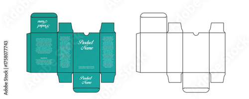 Perfume Packaging Box Template with Die Cut Layout and Elegant Design