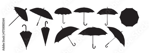 umbrella silhouette on white background