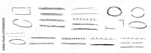 underline mark border doodle hand drawn mark swoosh