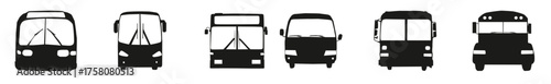 vector bus car silhouette front 