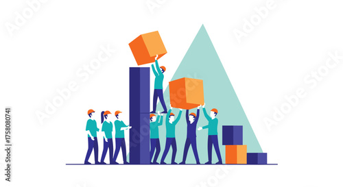 Teamwork collaboration building strategy and success together