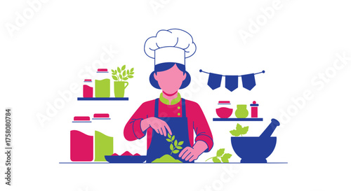 A Skilled Chef Expertly Preparing A Delicious And Healthy Meal In A Bright Kitchen Setting