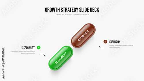 Sales Portfolio Two Option Infographic Frame Template. Corporate Briefing 2 Element Diagram Slide Layout. Marketing Plan Slideshow Design Vector Illustration.