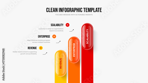 Investor Portfolio Three Element Diagram Presentation Template. Project Introduction Frame Design Vector Illustration. Enterprise Visualization 3 Step Infographic Slide Layout.