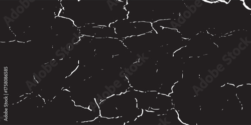 White scratches on black surface. Deep linear cuts and old traces scraping dirty glass abstract parasites and bacteria magnified by vector microscope.