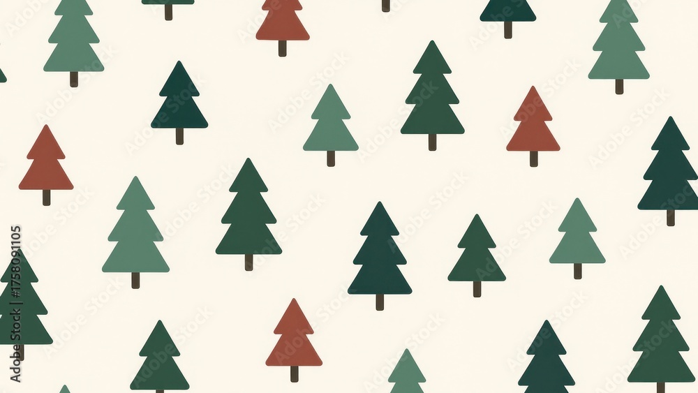 Obraz premium Colorful pine tree pattern wallpaper for desktop