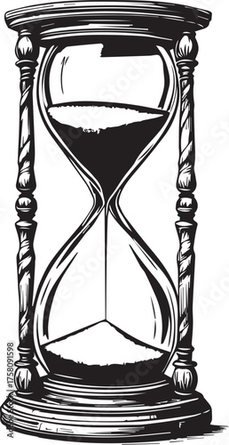 Hourglass vector illustration symbolizing time, deadlines, patience, and the passage of life