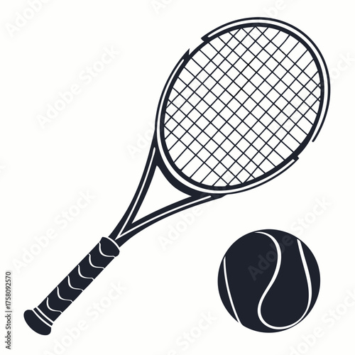 tennis racket and ball