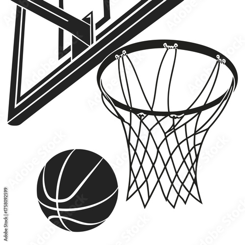 basketball hoop and ball